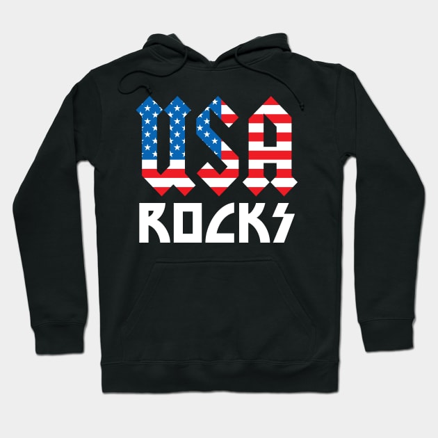 USA Rocks. Independence Day 4th of July. Hoodie by KsuAnn